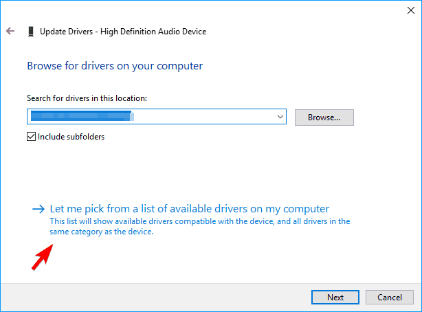 browse pc for driver