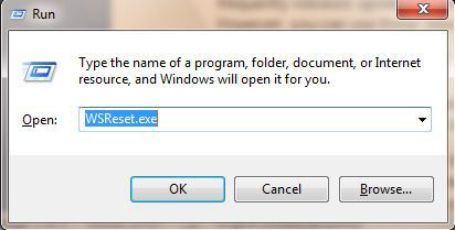wsreset.exe file system error