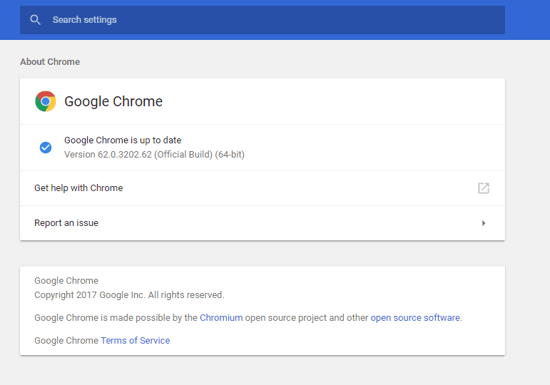 update google chrome