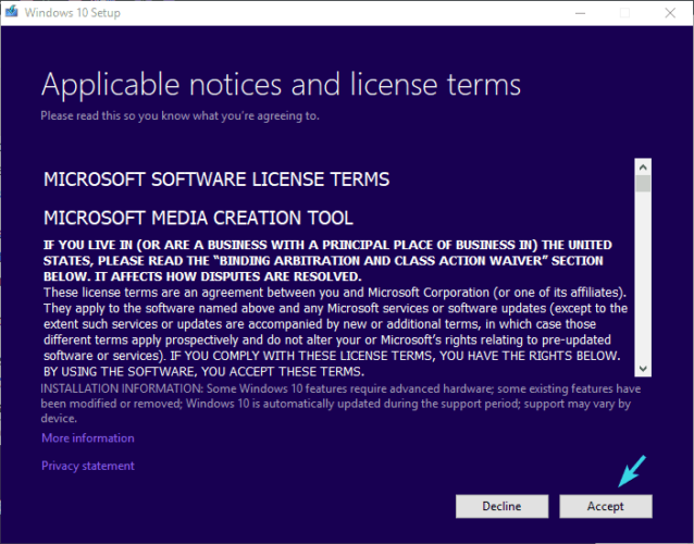 license terms accept installation error 0xc000021a