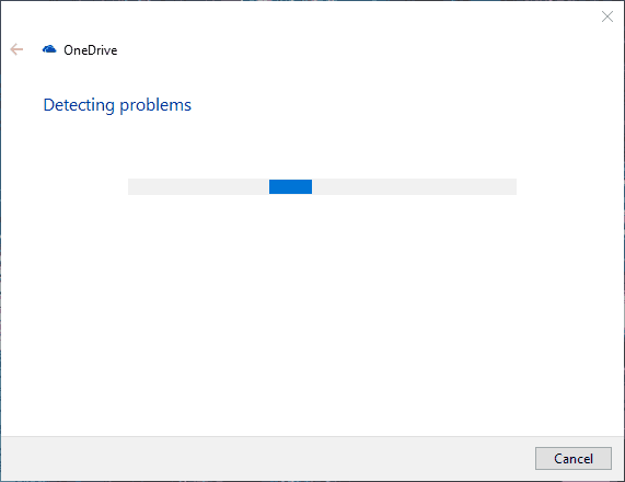 onedrive stuck on looking for changes