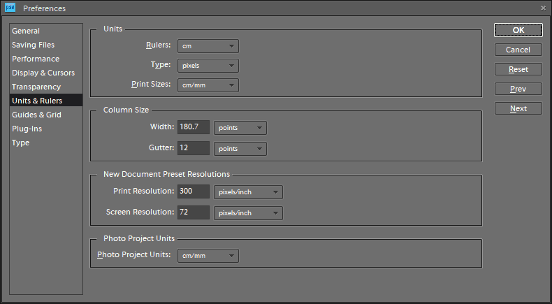 adobe photoshop ruler tool scale units