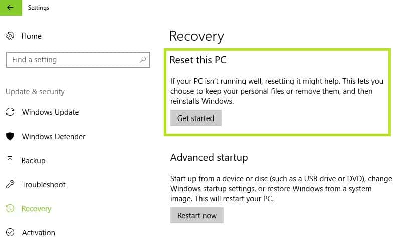 reset PC to activate product ID