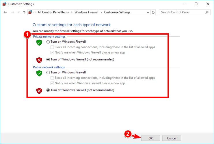 Turn off windows firewall calculator doesn't work Windows 10
