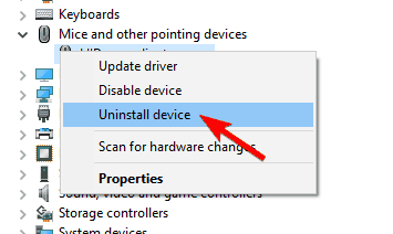 uninstall device driver manager