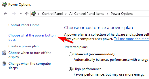 USB not appearing choose what the power button does