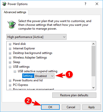 USB not initialized usb selective suspend setting disable