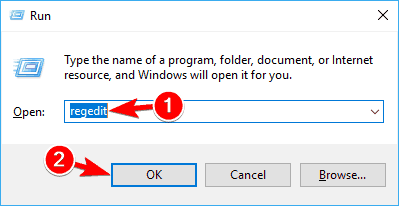 USB not opening files regedit run window