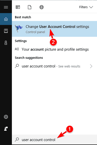 change User account control settings Windows 10 calculator doesn't work