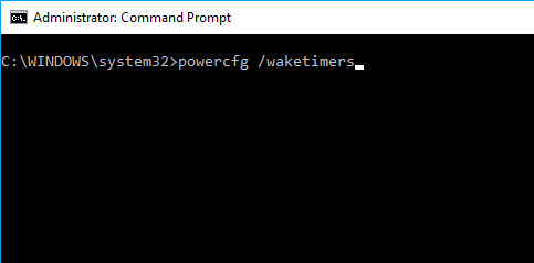 command prompt powercfg /waketimers Windows 10 won't stay in sleep mode
