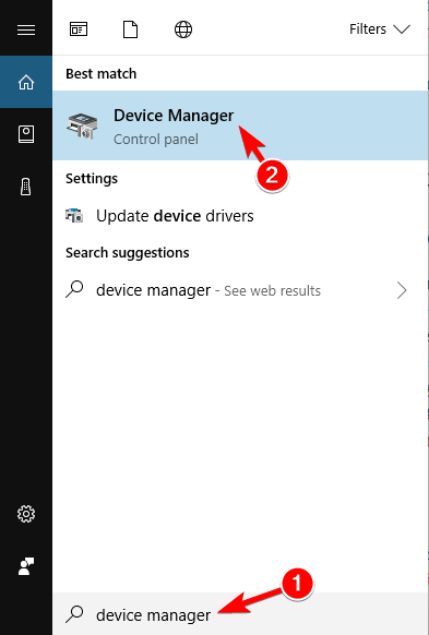 device manager search Windows 10 wakes up from sleep on its own