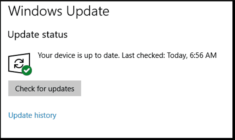check for windows 10 updates