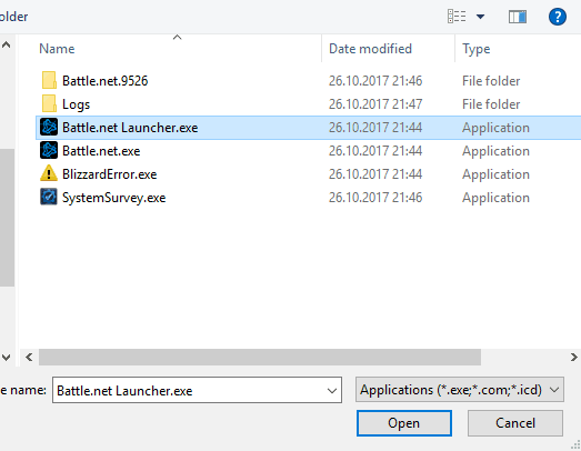 select application battle.net not opening