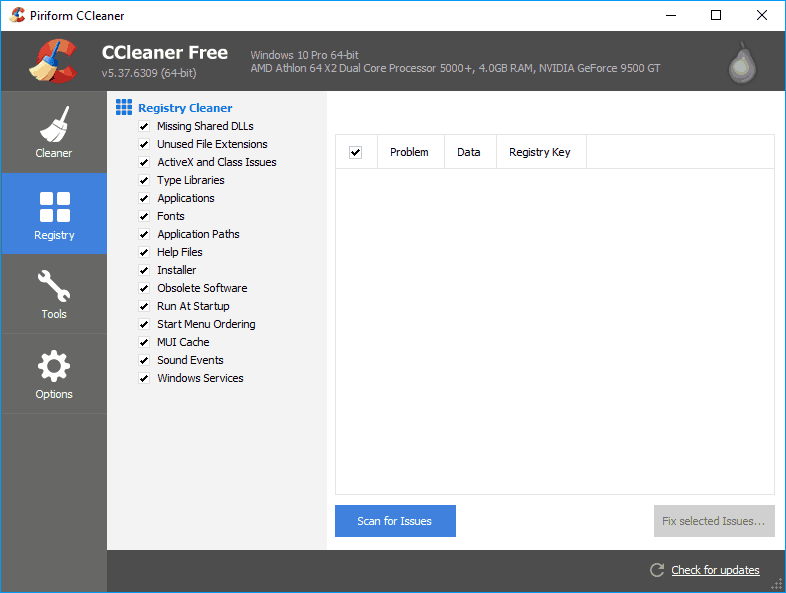 CCleaner Windows 10 not working