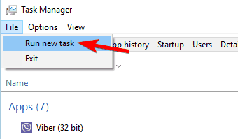 run new task in task manager
