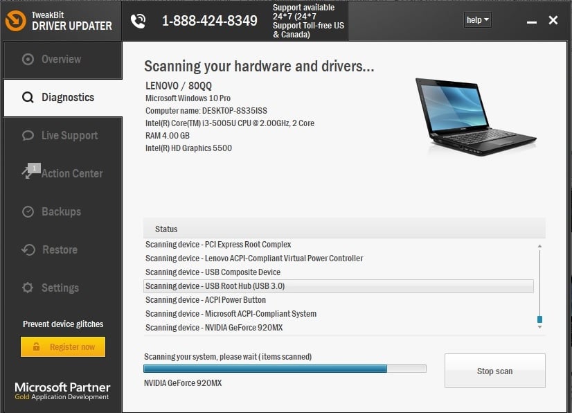 driver updater scanning for drivers