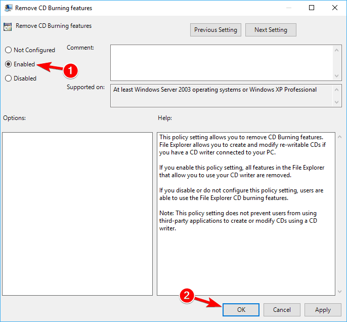 enable policy Windows 10 DVD drive not reading discs