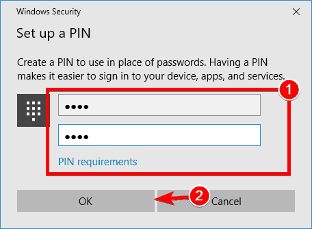 Windows 10 fingerprint stopped working set up a PIN