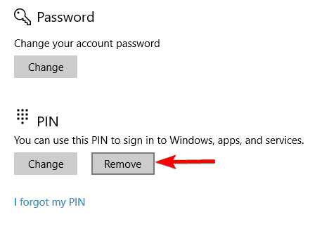 Windows 10 fingerprint and PIN not working remove password