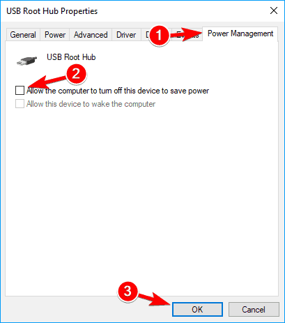 Fingerprint scanner, reader doesn't work with Windows 10 usb root hub