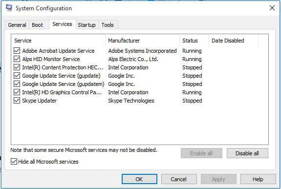 hide all Microsoft services Speakers stopped working