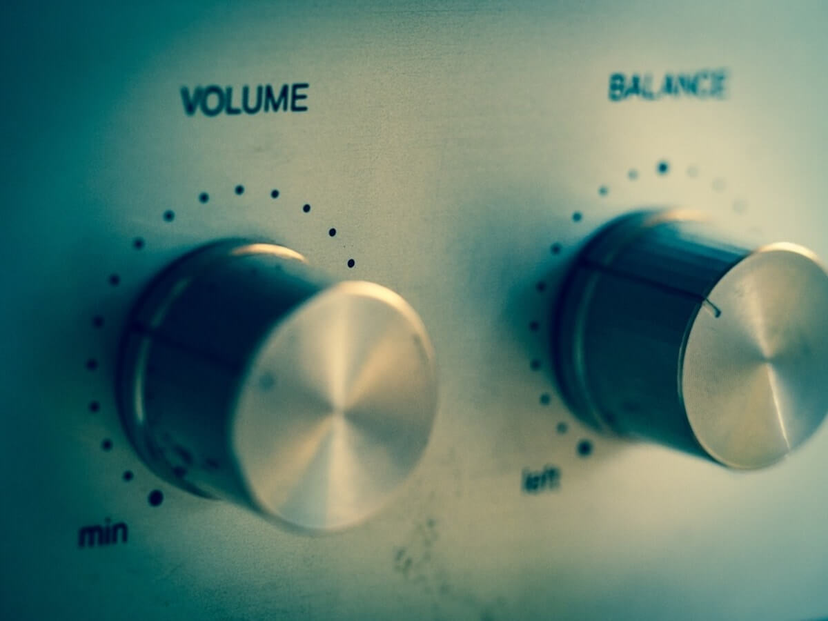 adjust volume knobs