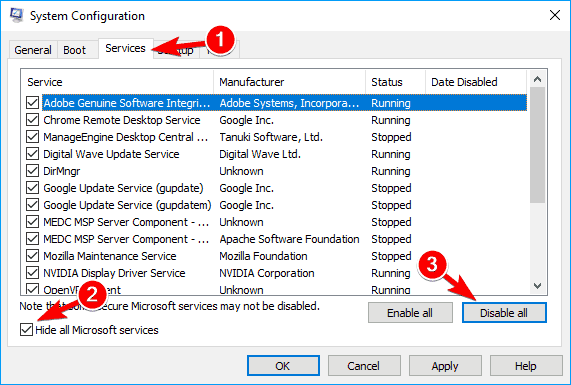 Windows 10 unnecessary services