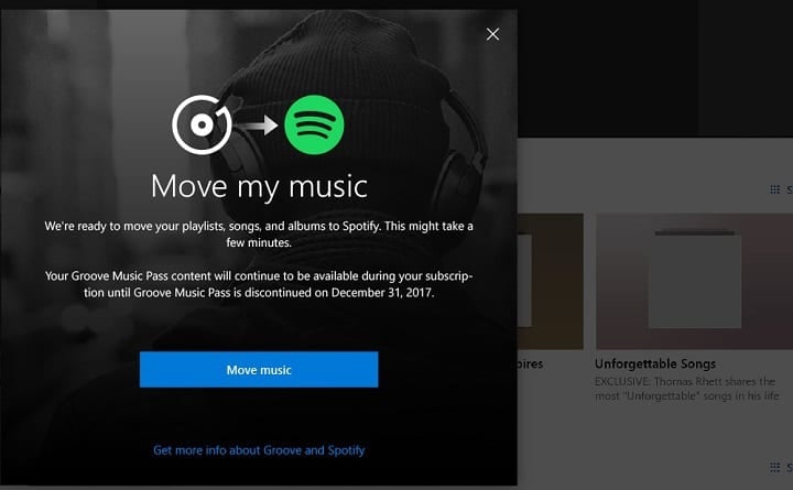 move music from groove music to spotify