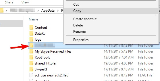 delete Skype appdata