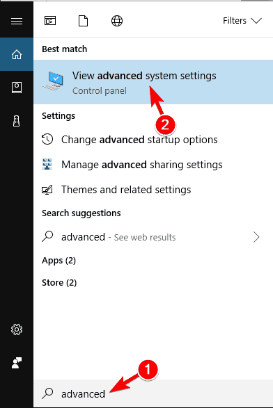 advanced system settings