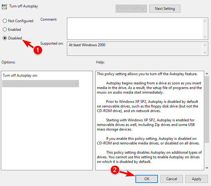 removable disk Autoplay not working