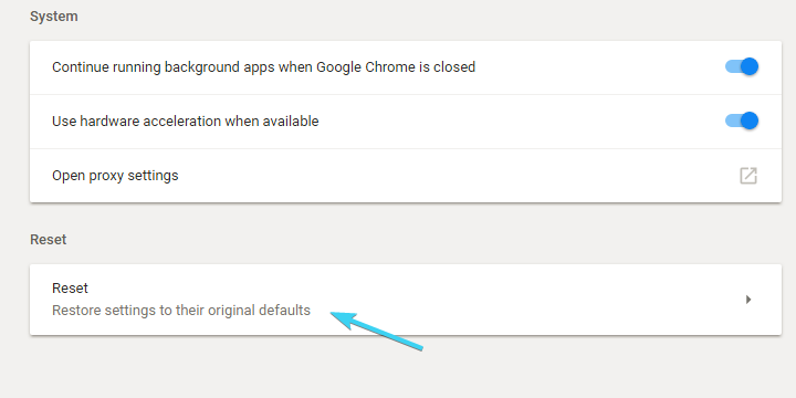 ปัญหา Chrome VPN รีเซ็ตเบราว์เซอร์ Chrome