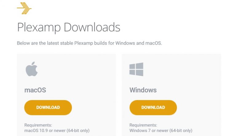 plexamp menu on windows