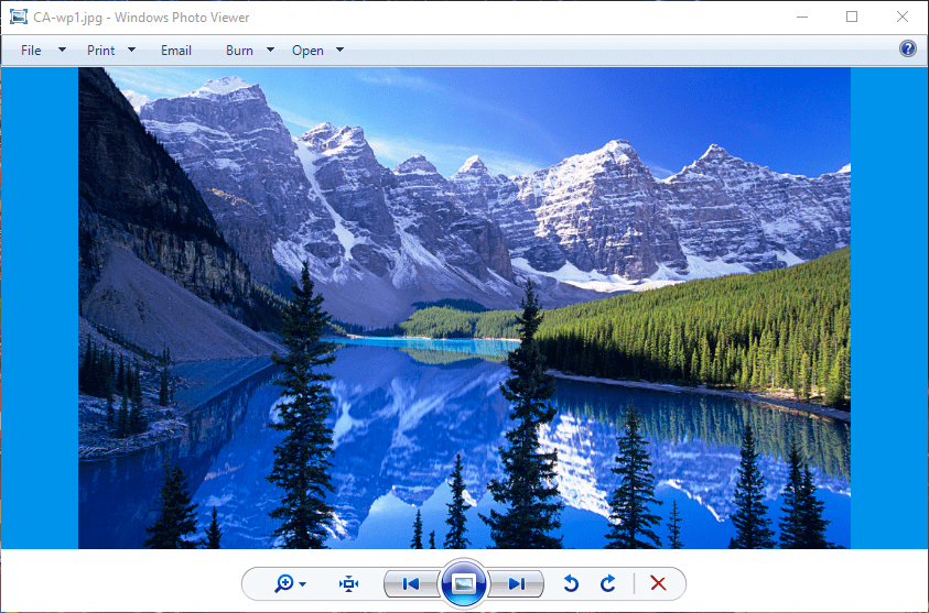 How to open the Windows 7 Photo Viewer on Windows 10