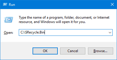recycle bin windows 10 missing