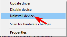 uninstall webcam from device manager