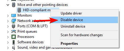 Synaptics touchpad disables itself