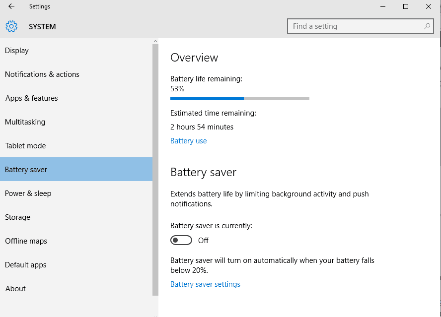 turn off battery saver notification