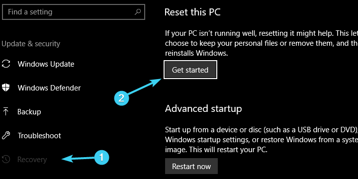 windows 10 can't find restore point