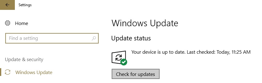check for updates windows 10