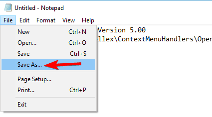 Open with missing from context menu
