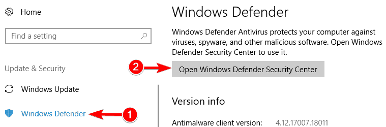 Windows Defender your PC couldn't be scanned