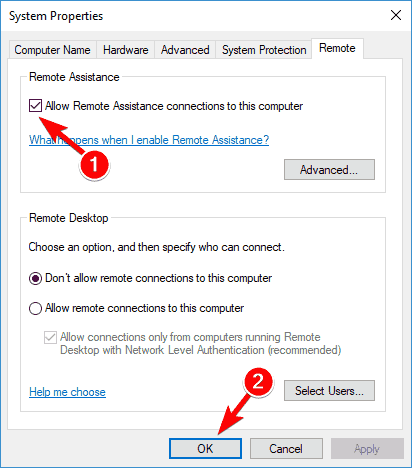 remote desktop option missing