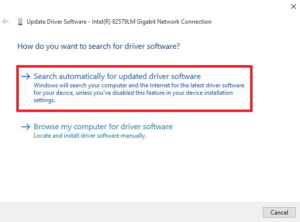 search for updated driver software HP laptop is not connecting to Wi-Fi