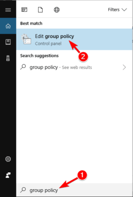 edit group policy search Can't sign in with Microsoft account Windows 10