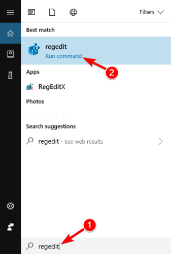 regedit search Windows 10 can't sign in with Microsoft account something went wrong