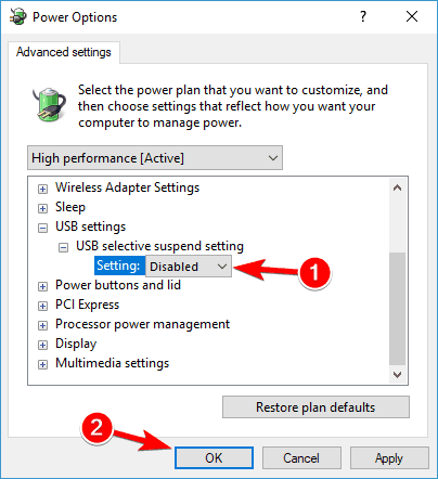 USB selective suspend disabled External drive not detected in BIOS