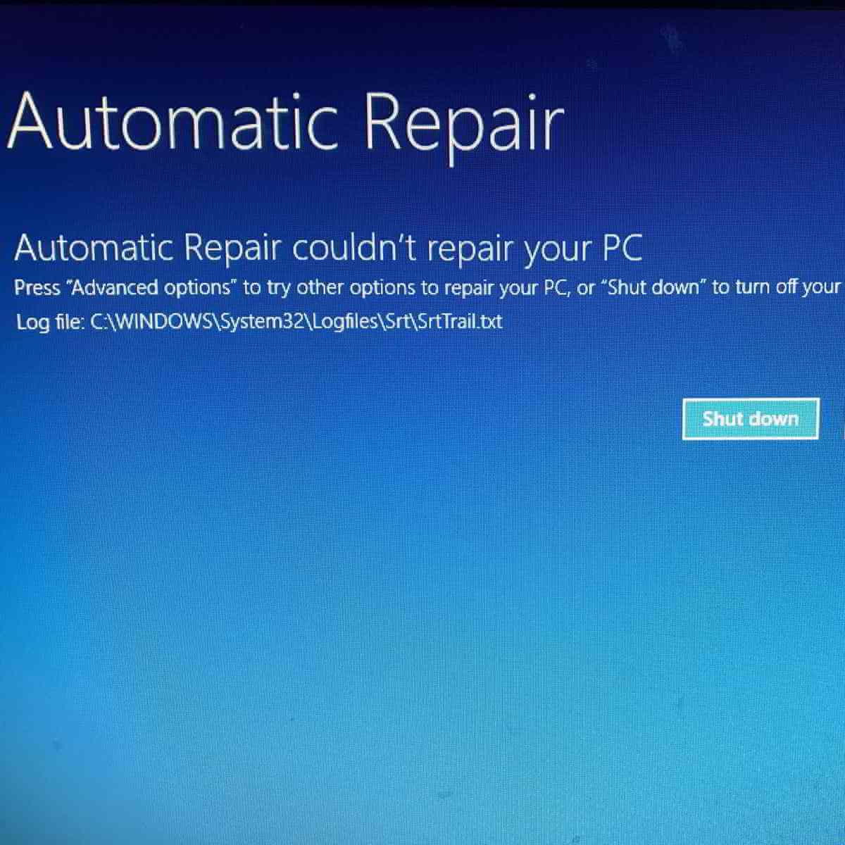 Pc Automatic Repair Boot Loop 5716