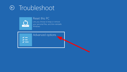 Windows 10の自動修復ループで高度なスタック