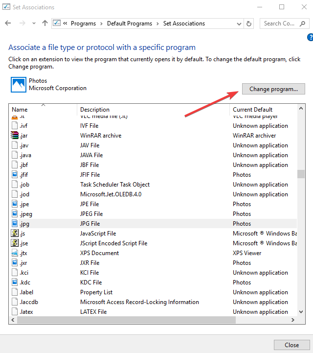 Windows 10 won't open jpg files